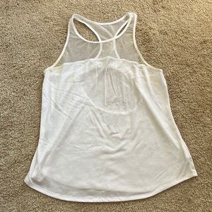 White, mesh, open back, tank top